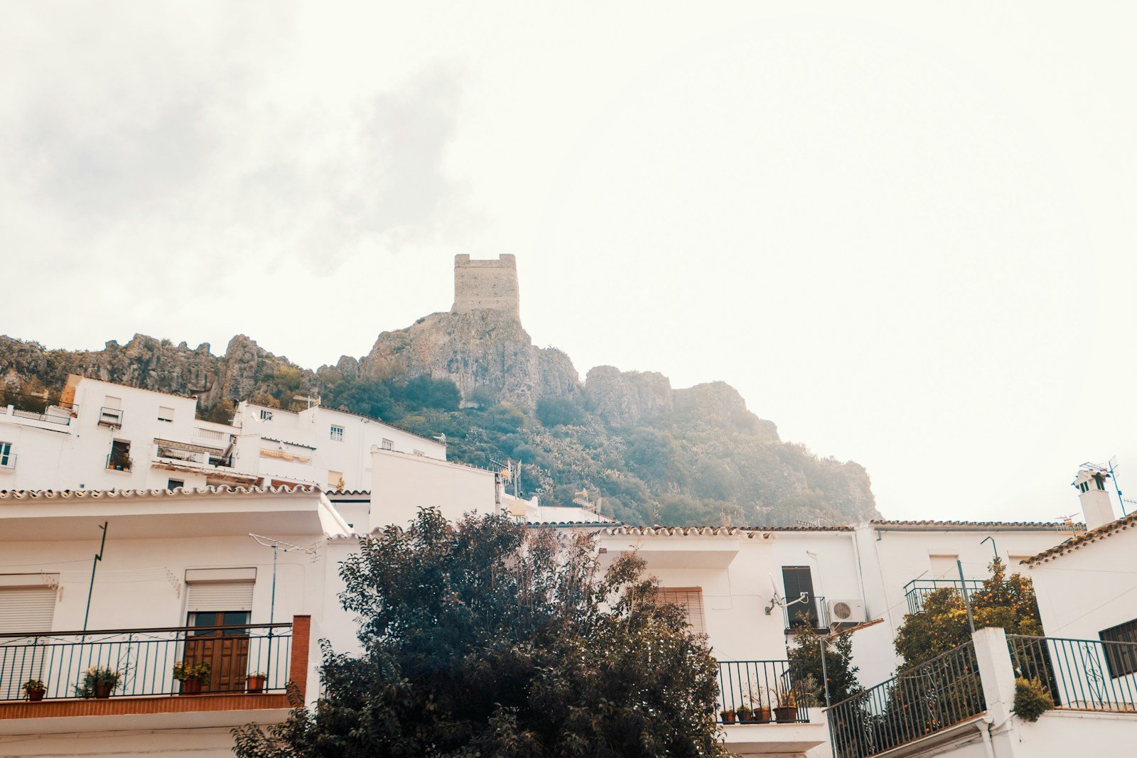 Zahara de la Sierra, another whitewashed Andalusian village crowned by a Moorish castle, in the same style as Salobreña