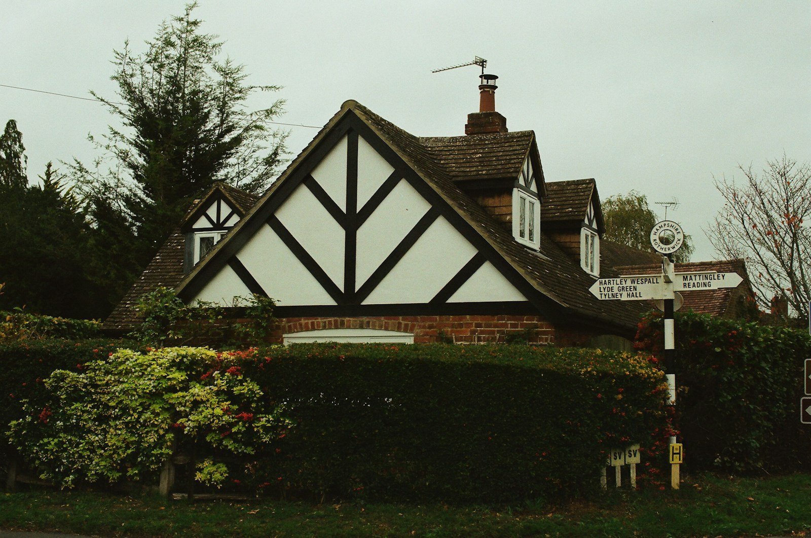 A Tudor-style timber-framed cottage, characteristic of the half-timbered architecture found across Bury St Edmunds and the wider Suffolk countryside